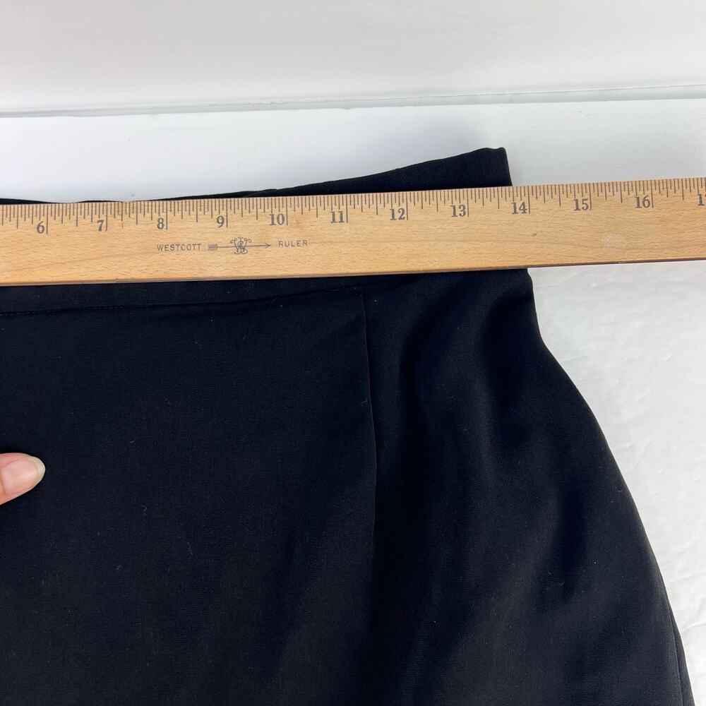 Y2K Vintage 90s Women's Hi-Low Ruffled Black w Contrasted Trim Fishtail Skirt 10 - Picture 10 of 11
